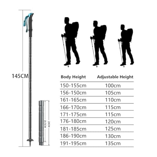 Multifunctional hiking trekking poles, adjustable trekking poles with internal tool storage space, canvas storage bag, suitable for hiking, camping, mountaineering travel. — view 6
