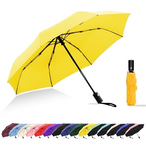 RusuiQinsan Compact Umbrella, Windproof Strong, Folding Travel Umberella, Pocket Sun Umbrella for Men & Women(Yellow)