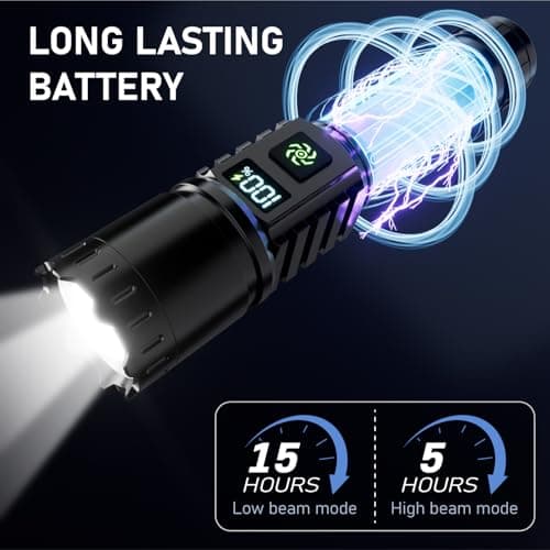Torch Rechargeable 2 Pack, Torches Led Super Bright 1,000,000LM Flashlight — view 4