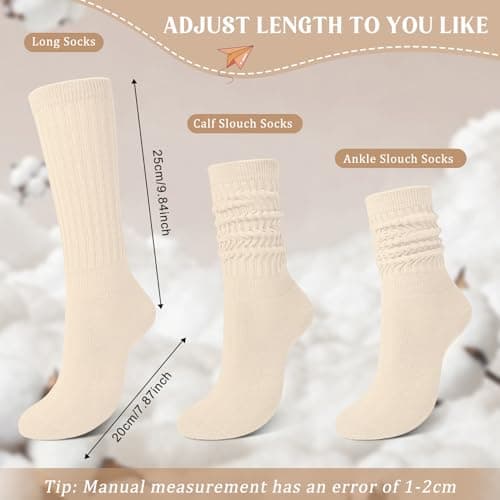 Tialfas Slouch Socks Womens Cotton Winter 4 Pairs Thick Thermal Gifts — view 4