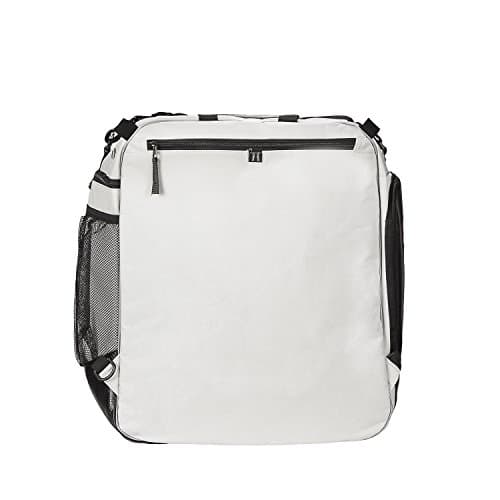 BRUBAKER Professional Ski Boot Bag for Shoes and Helmet with Backpack Straps and Foam Back Padding Silver Grey — view 4