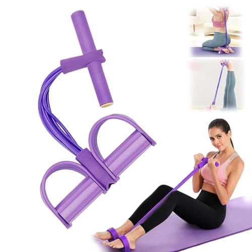 6 Tube Resistance Band with Pedal - Elastic Sport Home Fitness Elastic Stretcher with Non-Slip Handles for Abdominal and Full Workout