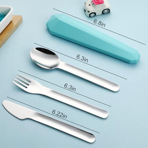 DEVICO Travel Cutlery Set, 18/8 Stainless Steel Knife Fork Spoon Set — view 2