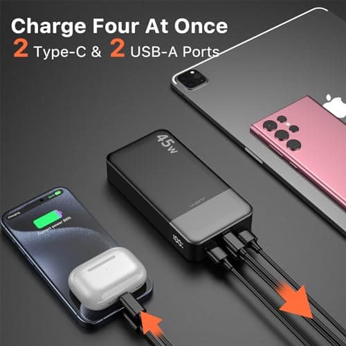 JUOVI 45W Power Bank Fast Charging 20000mAh Portable Charger — view 4