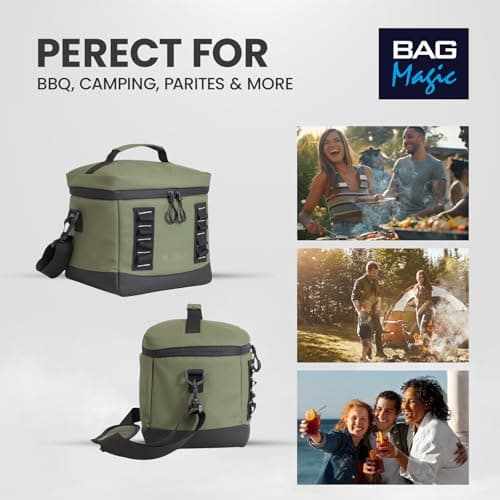 Bordlite 8L Insulated Cooler Bag Khaki – Leakproof Lunch Bag with Waterproof Lining, Thermal Insulation, Adjustable Shoulder Strap, Compact Picnic Travel Cooler for Drinks & Food — view 6