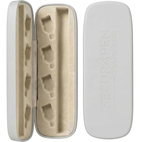 SECURAPEN Injection Pen Travel Case, Compatible with Mounjaro, Monjaro Travel Case with Steel Protect Hardshell Storage with Needle Slots for Holidays & Travel, for Weight Loss Pens. Slim (White)