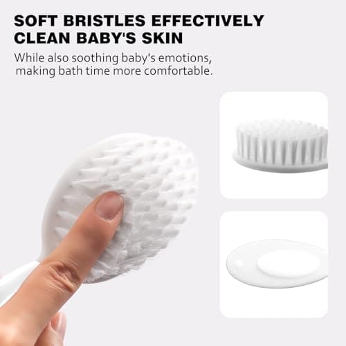 Baby Grooming Kit Newborn,Infant Safety Care Set with Hair Brush Comb Nail Clipper, Baby Essentials for Newborn,5 Pcs, Write — view 3