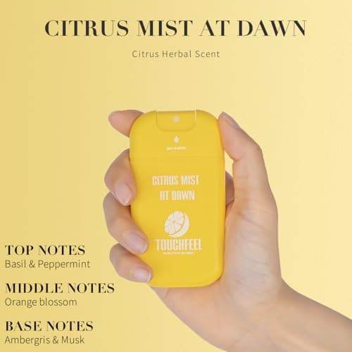Power Mist Hand Sanitizer Spray, Scented Hydrating Hand Sanitizers Travel Size Refillable, Pocket Portable 3-Pack (Citrus mist at dawn) 0.93Fl Oz 460-Sprays Each — view 3