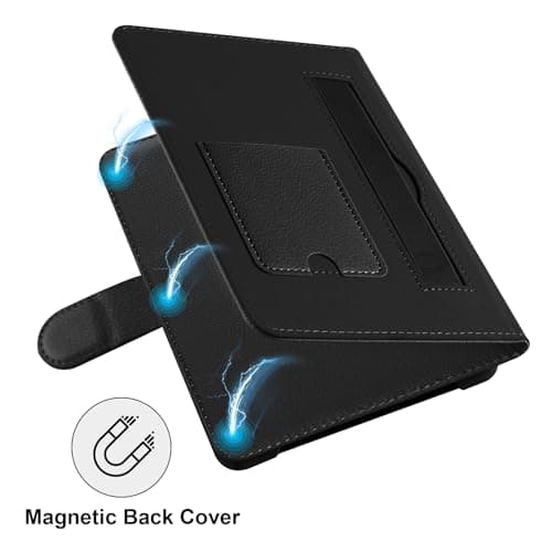 HoYiXi Universal Case for 6-inch Kindle eReader Compatible with Kobo/Voyaga/Pocketbook/Tolino E-book reader,6'' eReader Protective Cover with Built-in Card Slot,Black (Black, 6 inch) — view 5