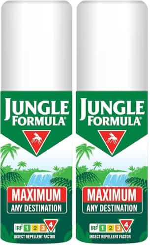 Jungle Formula Maximum Insect Repellent 50ml - Roll-On Repellent for Long-Lasting Protection - with DEET - Maximum Level of Protection Against Mosquitoes (Pack of 2)