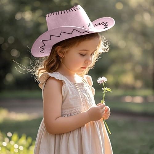 Kids Sun Hat with Wide Brim for Summer Travel, Breathable Cotton,Cotton Fabric | Wide Brim | UPF 50+ Sun Protection | Ideal for Beach & Outdoor Play Light Pink — view 3