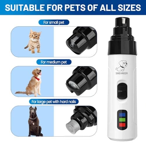 Noaya Pet Nail Grinder - Electric Dog Nails Claws Grinders, Silent Diamond Bit Puppy Nails Clippers File Trimmer for Small Medium Large Dog Cat — view 2
