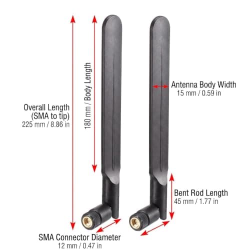 2-Pack 4G LTE Antenna 10dBi SMA Male – High Gain Cellular Signal Booster for Router Hotspot Modem, Trail Game Camera, Vehicle Tracker, Industrial IoT M2M RTU DTU Gateway (AT&T/Verizon/T-Mobile/Bell) — view 5