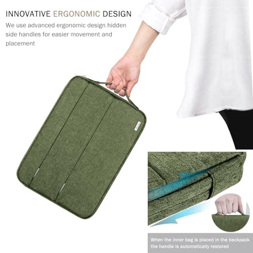 Voova Laptop Sleeve 15.6 Inch, Laptop Case for MacBook Pro 16, Army Green — view 5