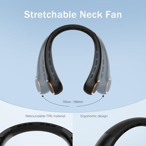 TSHINY Bladeless Neck Fan, Portable Fan, 4000mAh Cooling Hanging Neck Fan — view 6