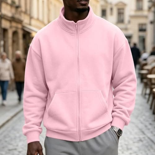Zip Up Sweatshirts For Men Uk Warm Jacket Fleece Jumpers Work Travel Gym — view 2