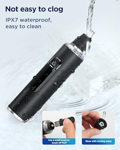 Nose Hair Trimmer for Men,3 in 1 USB Nose Trimmer with LED Display,Painless Dual Edge Blades Nasal Hair Trimmers for Men,Eyebrow Razor Scissors,Ear Facial Hair Remover,IPX7 Waterproof,Easy Cleansing — view 6
