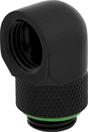 Corsair Hydro X Series, 90 Degree Rotary Adapter, Twin Pack (G1/4 BSPP Port Threads, Solid Brass Durability, Secure Rotation Mechanism, Quality Polished Finish, Optimised for High Flow Rates) Black — view 2