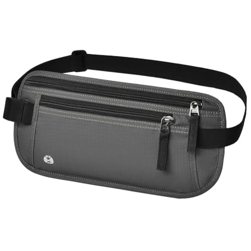 DiULi Money Belt Ultra Comfort Hidden Travel, RFID Secure Bum Bag with Breathable Mesh, Anti-Theft Waist Pouch for Phone & Passport, Men & Women,Waist Bag for Hiking & Walks,Dark Gray