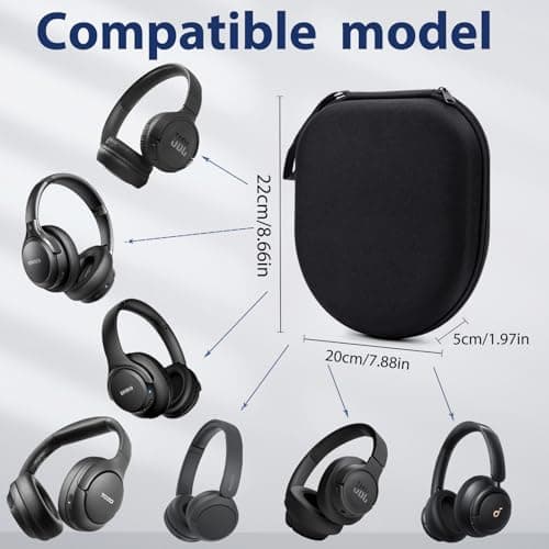 Case Compatible with Sony WH-CH520N WH-CH720N, and JBL 510BT 520 BT 720BT 770 NC 760 NC 670 NC Wireless Noise Cancelling Headphones, Portable Travel Headphone Storage Cover Bag (Black) — view 2