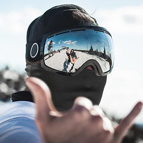 Achiou Balaclava Face Mask, Ski Mask UV Protector Lightweight for Motorcycle Cycling Running Black — view 3