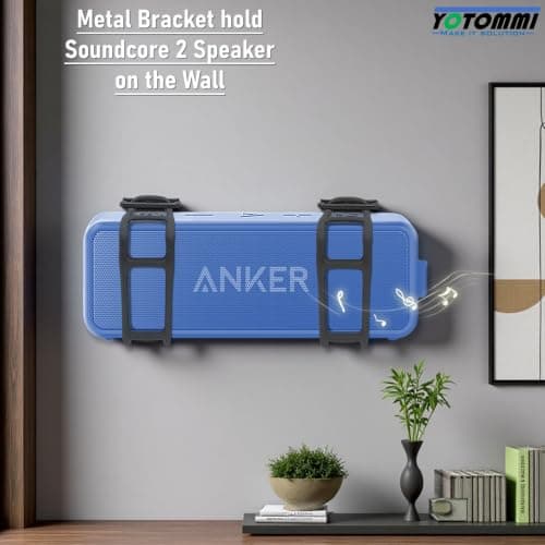 yotommi Metal Wall Mount for Anker Soundcore 2 Portable Bluetooth Speaker — view 3