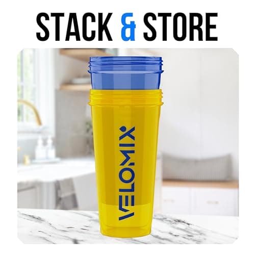 VELOMIX 2 Pack 828ml Protein Shaker Bottle, Stand Strong Pack — view 6