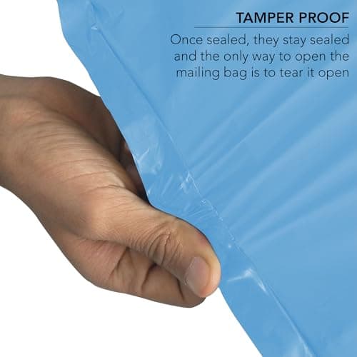 iSOUL Poly Mailer Bags 12x16 Self-Seal, Shipping Envelopes Strong, Waterproof, Tamper-Proof Polythene Packaging for Clothes, Bedding & Parcel Bag Shipping Post Bag Envelopes 50 Pack Blue — view 5
