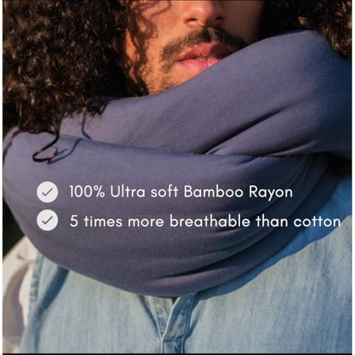 Snugalo Travel Pillow- 2 in 1 Probably the most versatile pillow in the world ! Ultra soft & Breathable 100% Bamboo Rayon Luxury material | neck pillow for travel | travel pillow for airplane — view 3