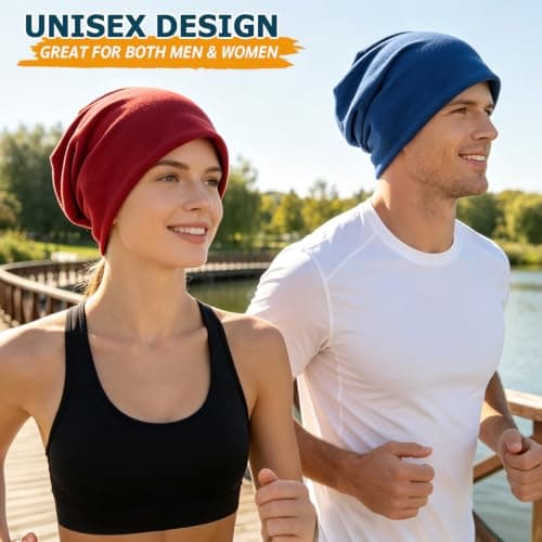 EINSKEY Slouchy Beanie for Men Women, Cotton Multipurpose Daily Headwear — view 4