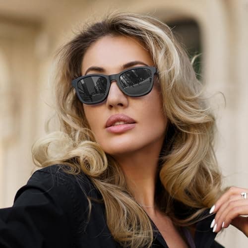 OJIRRU Polarised Sunglasses Womens - Fashion Square Sun Glasses with UV400 Protection Classic Shades for Women Ladies Driving Travel — view 2