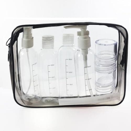 Toiletry Bag & Travel Bottles Set TSA Approved Leak Proof Refillable Containers for Toiletries | Clear TSA Approved Kit With Travel Size Bottles — view 4