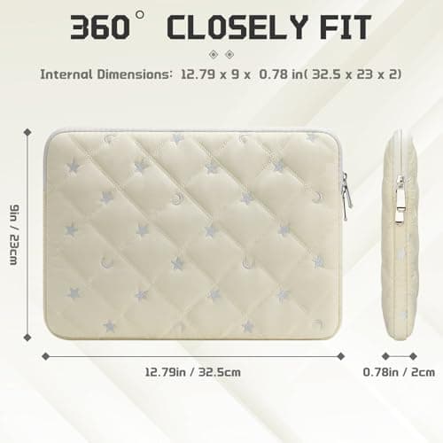 HEDUGO 13 inch Laptop Sleeve Bag Portable Laptop Case Soft Lining Carrying Case Padded Computer Pouch Cover Compatible with Macbook Air 13.6 Inch M4 M3 M2 2025-2022,Beige — view 5