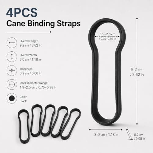 4PCS Walking Stick Holder, Crutch Accessories Bundle, Walking Stick Holder Clip for Mobility Scooter Accessories, Secure Walking Sticks, Crutches & Accessoriess for Daily Walking Support — view 2