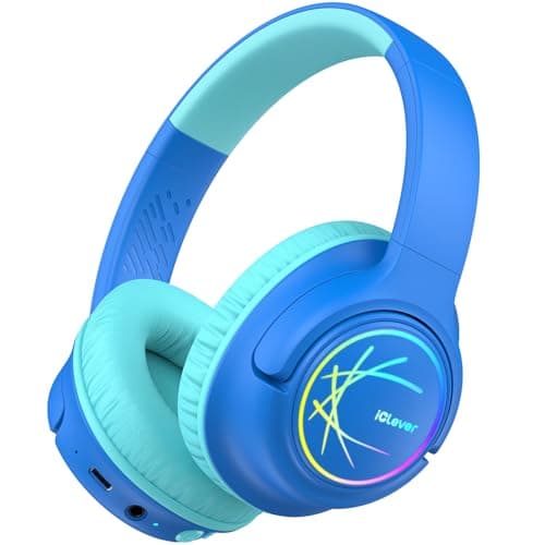 iClever BTH18 Kids Headphones Wireless with LED Lights 43H Playtime Travel