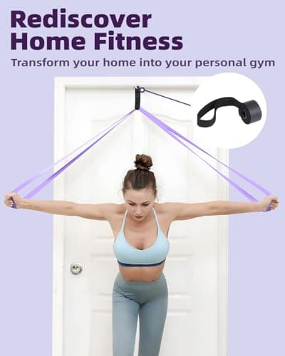 Fitense Resistance Bands Set for Women - 4 Levels Pull Up Bands Set with Door Anchor, Training Poster and Pouch, Exercise Workout Stretching Assist Bands for Portable Exercise, Yoga, Physical Therapy — view 6
