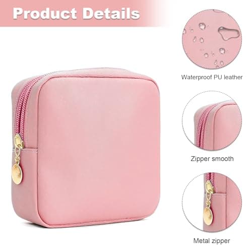 Small Makeup Bag, 2PCS Travel Toiletry Bag, Pink, Purple — view 4