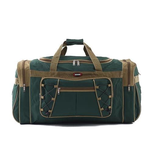 Travel Duffle Bags for Men Weekender Over Night Carry On Bag Lightweight Extra Large Oxford Duffel Gym Sturdy Luggage Water-Proof for Men & Women 26" (Blue Gold), Red Gold, XL (Green & Golden)