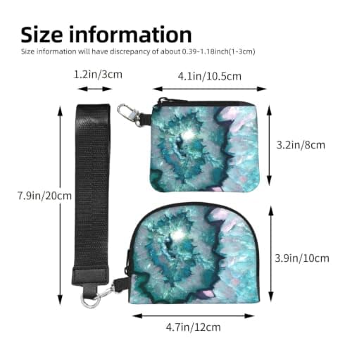 Teal Agate Print Wrist Strap Outdoor Sports Bag Unisex Fitness Accessory Running Travel Gift — view 3