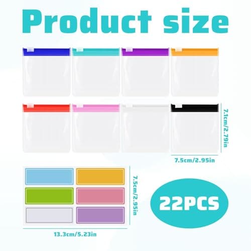22Pcs Pill Pouch Bags Set,Zippered Pill Pouches with Label Reusable,Medicine Bag for Travelling,Zippered Pill Pouches,Clear Plastic Portable Pill Baggies for Pills Storage — view 2