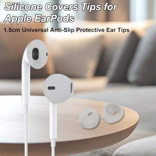8Pcs Silicone Earbud Tips Anti-Slip Soft Replacement Covers, Sport Earbud Rubber Tips for Wired Earphones, Compatible with iPhone 7/6s/6 Plus/5s/5c/SE, Clear Protective Accessories EarPods Earpads — view 5