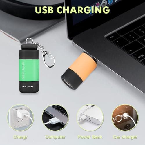 Mizikuu Mini LED Torch, Pack of 6 Small Handlamps, Children's Coloured with Lanyard, IP65 Waterproof, Noctilucent Lamp for Emergencies and Outdoor Night, Suitable for Camping — view 5