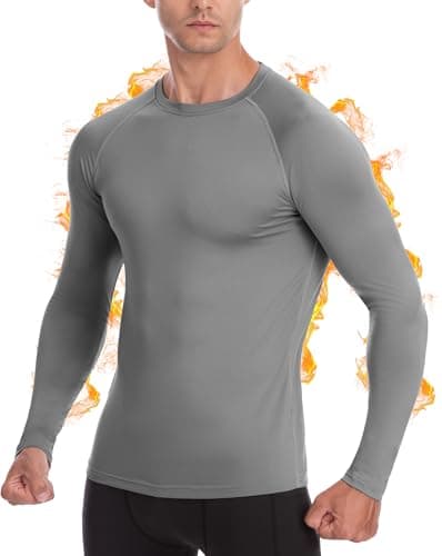 Roadbox Men's Thermal Base Layer Top 1-2 Pack, Fleece Lined Long Sleeve