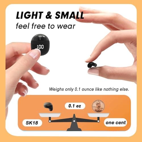 Xmenha Tiny Mini Invisible Earbuds Wireless Bluetooth Low Profile Micro Smallest Discreet Sleep Small Earbuds for Sleeping Small Ear Canals Invisible Earphones Ear Buds Mini Discreet Headphones — view 3