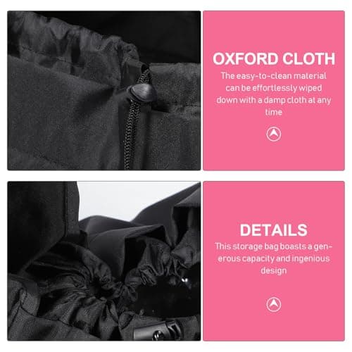 VALICLUD Stroller Dustproof Oxford Cloth Black Travel Bag with Generous Capacity, Practical Solution and Expandable Stroller Storage Bag for Travel and Storage for Airplane and Daily Use — view 5