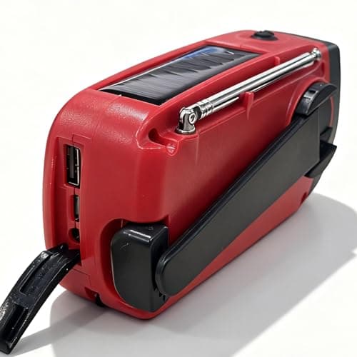 Wind Up Solar Radio, 2000mAh Rechargeable USB Phone Charger, Survival Hand Crank AM/FM Emergency Weather Radio,SOS Alarm, LED Bright Flashlight for Outdoor Camping, Hiking — view 5