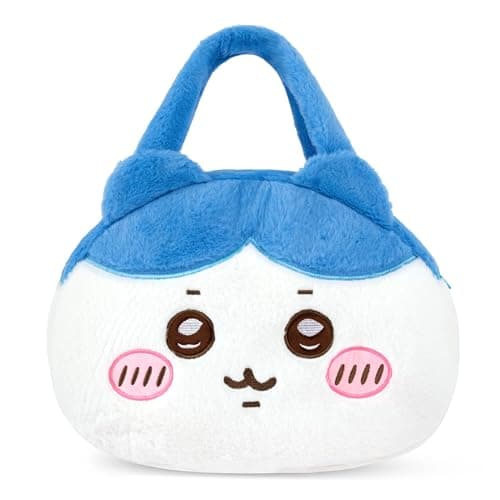 Roffatide Lovely Hachiware Plush Handbag Cartoon Lightweight Mini Tote Bag Women's Accessory for Work Travel Daily Use for Girls Gift for Christmas New Year Blue