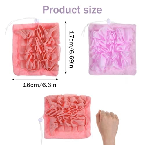 Chsoejuf 2 Pack Bar Soap Loofah Pouch, Bath Loofah Shower with Soap Bag — view 2