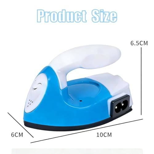 Mini DIY Craft Iron Handheld Electric Iron Portable ABS Travel Clothes Mini Irons for Fuse Beads Sewing Patchwork Heat Press Name Stickers (Blue, Mini Irons) — view 2