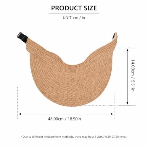 Meralo Womens Sun Hat Wide Brim Straw Visor Khaki — view 4